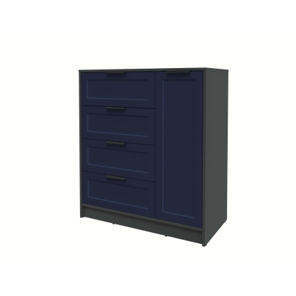 Тумба Тренд КТ-Т90 (Антрацит ЛДСП/ Индиго ЛМДФ) Ш900 В1020 Г451 Тумба Тренд КТ-Т90 (Антрацит ЛДСП/ Индиго ЛМДФ) Ш900 В1020 Г451